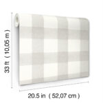 Modern Farmhouse - Thorpe Plaid  Wallpaper  - Light Grey  - Chesapeake - York - 4199-83422 - Image 6