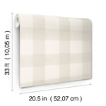 Modern Farmhouse - Thorpe Plaid  Wallpaper  - Dove  - Chesapeake - York - 4199-83555 - Image 6