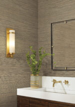 Candice Olson Luminous - High Performance -  Faux Stacked Bamboo  Grasscloth Wallpaper - Chestnut - York - COD0634N - Image 5