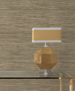 Candice Olson Luminous - High Performance -  Faux Stacked Bamboo  Grasscloth Wallpaper - Chestnut - York - COD0634N - Image 4