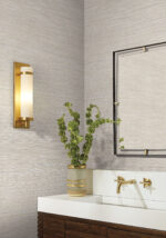Candice Olson Luminous - High Performance -  Faux Stacked Bamboo  Grasscloth Wallpaper - Silver - York - COD0635N - Image 5