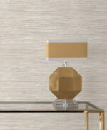 Candice Olson Luminous - High Performance -  Faux Stacked Bamboo  Grasscloth Wallpaper - Silver - York - COD0635N - Image 4