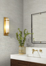 Candice Olson Luminous - High Performance -  Faux Stacked Bamboo  Grasscloth Wallpaper - Off-White - York - COD0636N - Image 5