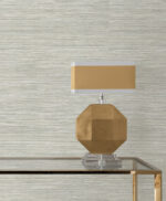 Candice Olson Luminous - High Performance -  Faux Stacked Bamboo  Grasscloth Wallpaper - Off-White - York - COD0636N - Image 4
