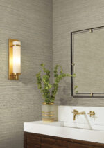 Candice Olson Luminous - High Performance -  Faux Stacked Bamboo  Grasscloth Wallpaper - Moss - York - COD0637N - Image 5