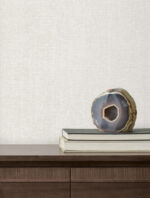 Candice Olson Luminous - High Performance -  Loominosity Solid Faux Linen Wallpaper - White - York - COD0647N - Image 5