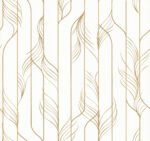 Candice Olson Decadence II -  Elemental Thread Wispy Stripe Wallpaper - White, Gold  - York - DF3301