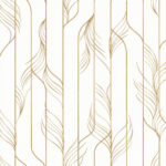 Candice Olson Decadence II -  Elemental Thread Wispy Stripe Wallpaper - White, Gold  - York - DF3301