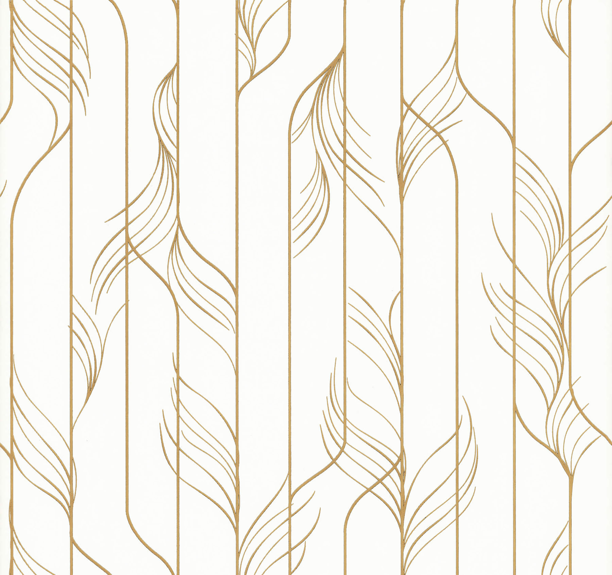 DF3301 Candice Olson Decadence II - Elemental Thread Wispy Stripe Wallpaper - White, Gold - York - DF3301 - Image 1