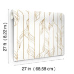Candice Olson Decadence II -  Elemental Thread Wispy Stripe Wallpaper - White, Gold  - York - DF3301 - Image 6