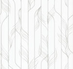 Candice Olson Decadence II -  Elemental Thread Wispy Stripe Wallpaper - White, Silver  - York - DF3302
