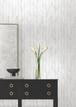 Candice Olson Decadence II -  Elemental Thread Wispy Stripe Wallpaper - White, Silver  - York - DF3302 - Image 4