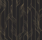 Candice Olson Decadence II -  Elemental Thread Wispy Stripe Wallpaper - Black, Gold  - York - DF3305