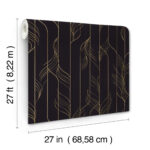 Candice Olson Decadence II -  Elemental Thread Wispy Stripe Wallpaper - Black, Gold  - York - DF3305 - Image 6