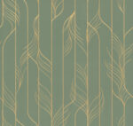 Candice Olson Decadence II -  Elemental Thread Wispy Stripe Wallpaper - Green, Gold  - York - DF3306