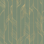 Candice Olson Decadence II -  Elemental Thread Wispy Stripe Wallpaper - Green, Gold  - York - DF3306