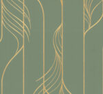 Candice Olson Decadence II -  Elemental Thread Wispy Stripe Wallpaper - Green, Gold  - York - DF3306 - Image 3