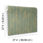 Candice Olson Decadence II -  Elemental Thread Wispy Stripe Wallpaper - Green, Gold  - York - DF3306 - Image 6