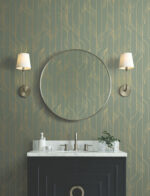 Candice Olson Decadence II -  Elemental Thread Wispy Stripe Wallpaper - Green, Gold  - York - DF3306 - Image 5