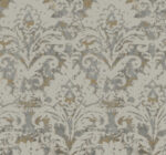 Candice Olson Decadence II -  Faux Velvet Crush Damask Pearlescent Wallpaper - Taupe, Gold  - York - DF3331