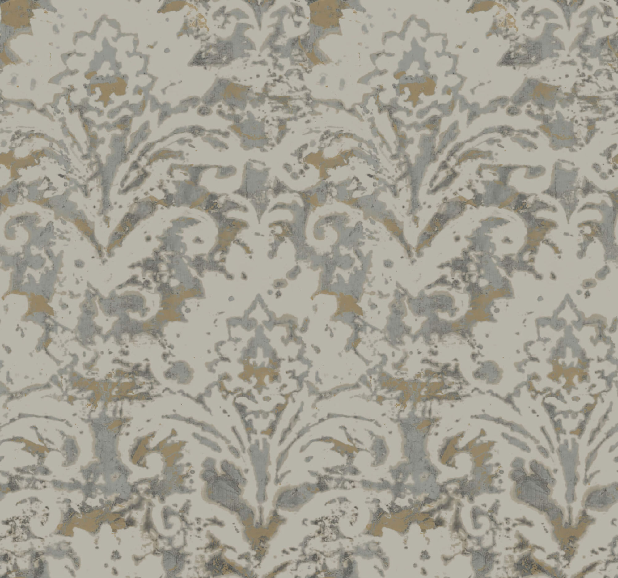 DF3331 Candice Olson Decadence II - Faux Velvet Crush Damask Pearlescent Wallpaper - Taupe, Gold - York - DF3331 - Image 1