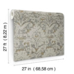 Candice Olson Decadence II -  Faux Velvet Crush Damask Pearlescent Wallpaper - Taupe, Gold  - York - DF3331 - Image 6