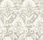 Candice Olson Decadence II -  Faux Velvet Crush Damask Pearlescent Wallpaper - Soft Neutral, Pearl  - York - DF3333