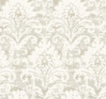 Candice Olson Decadence II -  Faux Velvet Crush Damask Pearlescent Wallpaper - Cream, Pearl  - York - DF3334