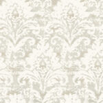 Candice Olson Decadence II -  Faux Velvet Crush Damask Pearlescent Wallpaper - Cream, Pearl  - York - DF3334