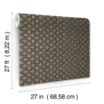Candice Olson Decadence II -  Uptown Glam Damask Small Print  Glass Beads Wallpaper - Black, Gold  - York - DF3336 - Image 6