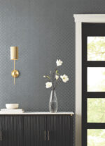 Candice Olson Decadence II -  Uptown Glam Damask Small Print  Glass Beads Wallpaper - Charcoal  - York - DF3338 - Image 5
