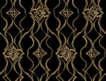 Candice Olson Decadence II -  Pirouette Damask Stripe Wallpaper - Black, Gold  - York - DF3371