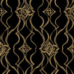 Candice Olson Decadence II -  Pirouette Damask Stripe Wallpaper - Black, Gold  - York - DF3371