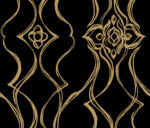 Candice Olson Decadence II -  Pirouette Damask Stripe Wallpaper - Black, Gold  - York - DF3371 - Image 3