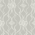 Candice Olson Decadence II -  Pirouette Damask Stripe Wallpaper - Grey  - York - DF3374