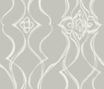 Candice Olson Decadence II -  Pirouette Damask Stripe Wallpaper - Grey  - York - DF3374 - Image 3