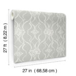 Candice Olson Decadence II -  Pirouette Damask Stripe Wallpaper - Grey  - York - DF3374 - Image 6
