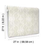 Candice Olson Decadence II -  Pirouette Damask Stripe Wallpaper - Beige  - York - DF3375 - Image 6