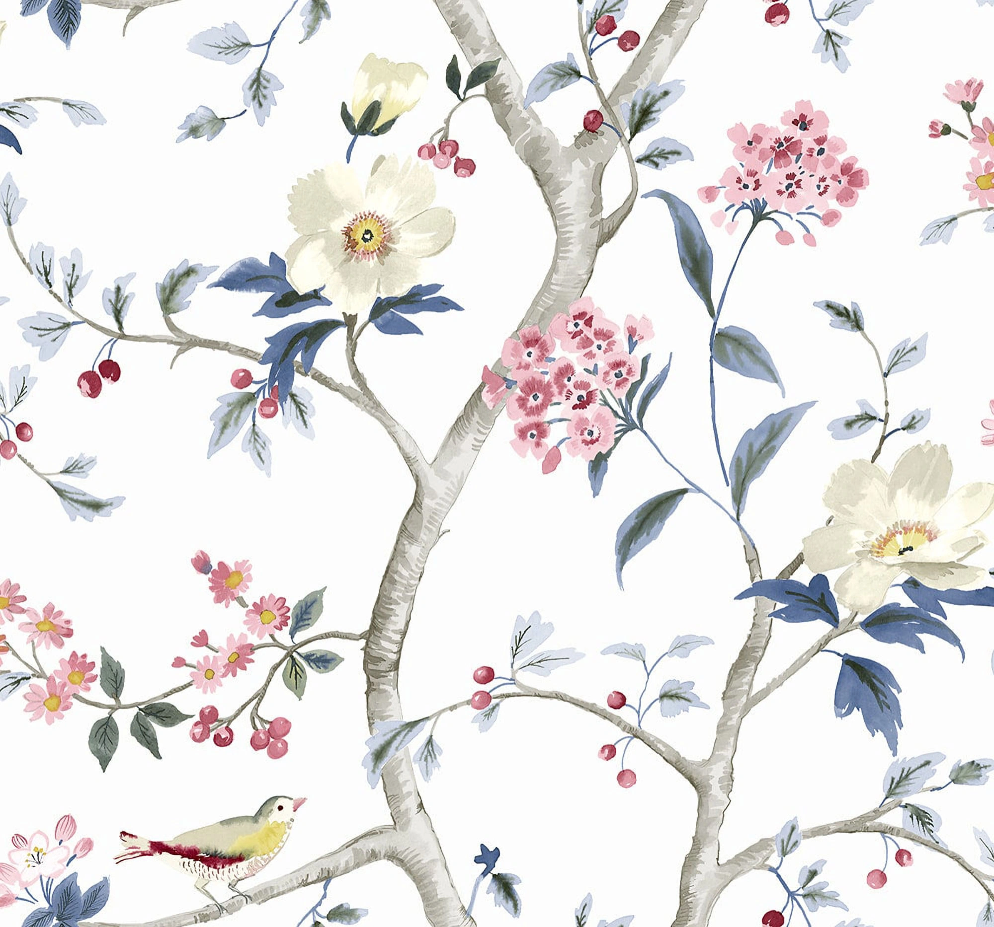 LN40001 Lillian August - Sparrow Haven Wallpaper - Type II 20 Oz. Vinyl - Painted Paradise - Wallquest - LN40001 - Image 1