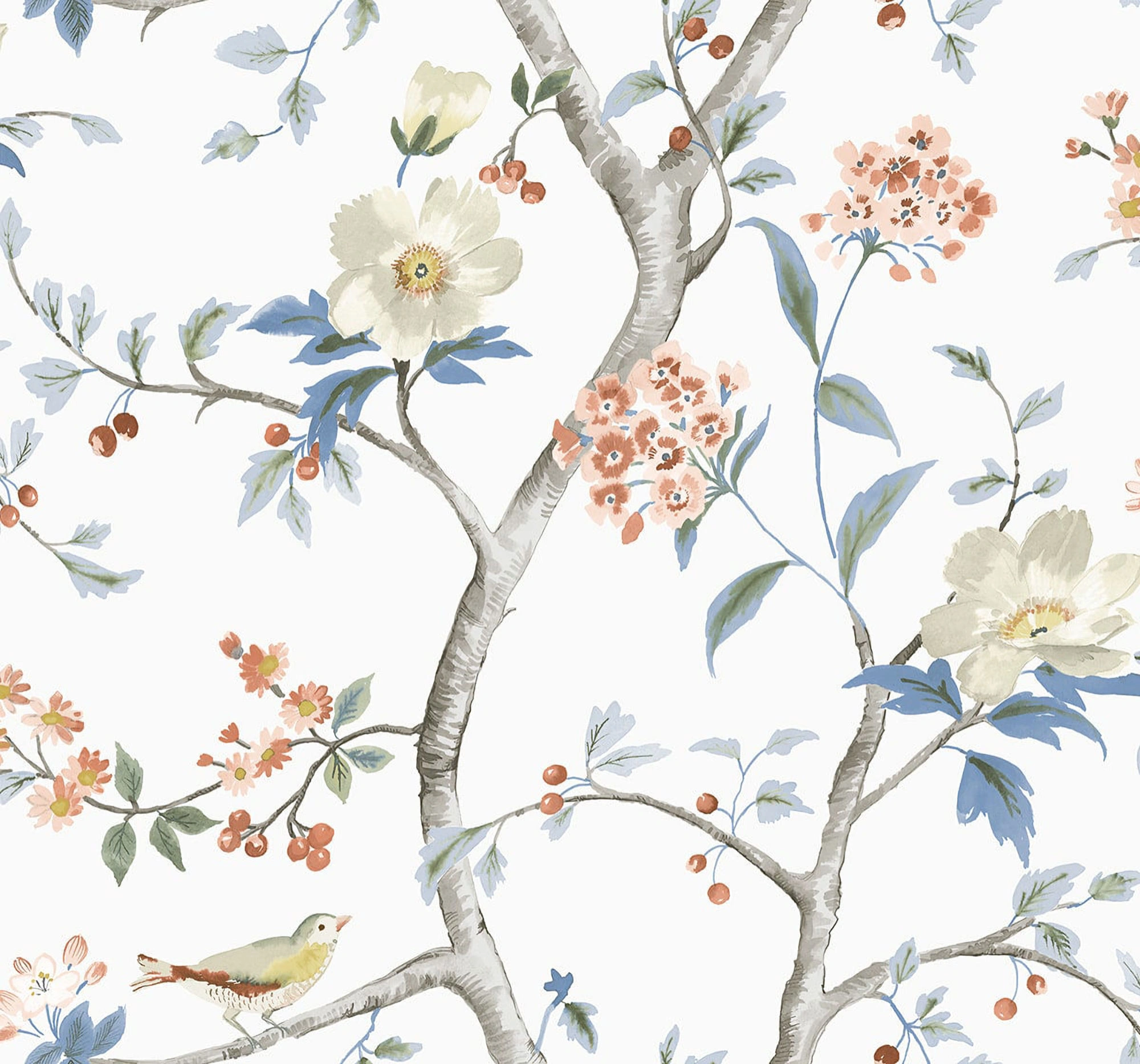 LN40006 Lillian August - Sparrow Haven Wallpaper - Type II 20 Oz. Vinyl - Spicy - Wallquest - LN40006 - Image 1