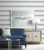 Lillian August Coastal Haven - Alani Horizontal Stripe Wallpaper - Type II 20 Oz. Vinyl - Asure - Blue - Wallquest - LN40102 - Image 5