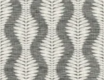 Lillian August Coastal Haven - Carina Curved Leaves Stripe Wallpaper - Type II 20 Oz. Vinyl - Black and White - Wallquest - LN40500