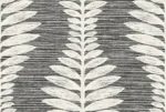 Lillian August Coastal Haven - Carina Curved Leaves Stripe Wallpaper - Type II 20 Oz. Vinyl - Black and White - Wallquest - LN40500 - Image 4