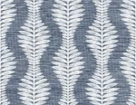 Lillian August Coastal Haven - Carina Curved Leaves Stripe Wallpaper - Type II 20 Oz. Vinyl - Island Night, Navy - Wallquest - LN40502