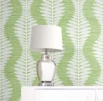Lillian August Coastal Haven - Carina Curved Leaves Stripe Wallpaper - Type II 20 Oz. Vinyl - Fresh Green - Wallquest - LN40504 - Image 4