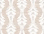 Lillian August Coastal Haven - Carina Curved Leaves Stripe Wallpaper - Type II 20 Oz. Vinyl - Terra Cotta - Wallquest - LN40506