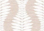 Lillian August Coastal Haven - Carina Curved Leaves Stripe Wallpaper - Type II 20 Oz. Vinyl - Terra Cotta - Wallquest - LN40506 - Image 3