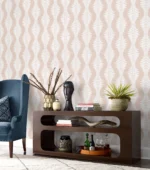 Lillian August Coastal Haven - Carina Curved Leaves Stripe Wallpaper - Type II 20 Oz. Vinyl - Terra Cotta - Wallquest - LN40506 - Image 5