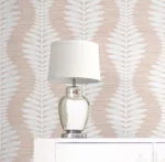 Lillian August Coastal Haven - Carina Curved Leaves Stripe Wallpaper - Type II 20 Oz. Vinyl - Terra Cotta - Wallquest - LN40506 - Image 4
