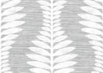 Lillian August Coastal Haven - Carina Curved Leaves Stripe Wallpaper - Type II 20 Oz. Vinyl - Heavy Rain, Gray - Wallquest - LN40508 - Image 3